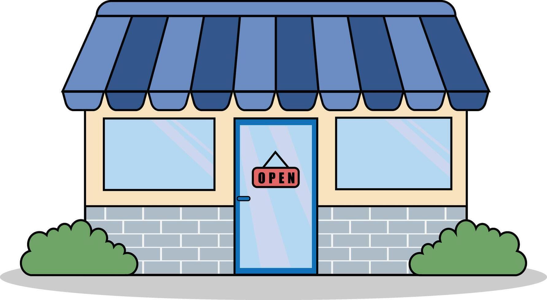 Commercial Building Front View vector