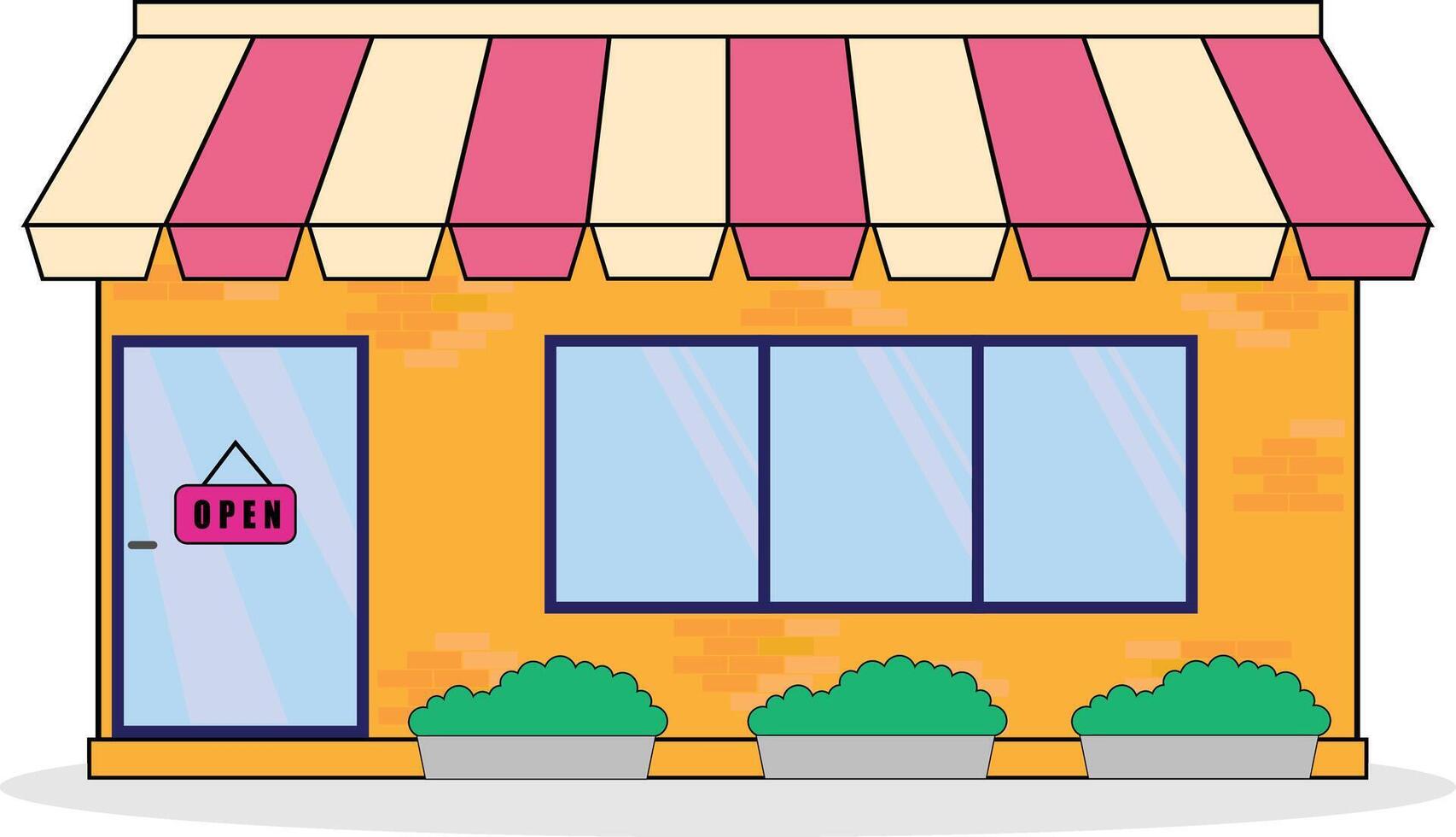 Minimalist Style Grocery Stores And Shops vector