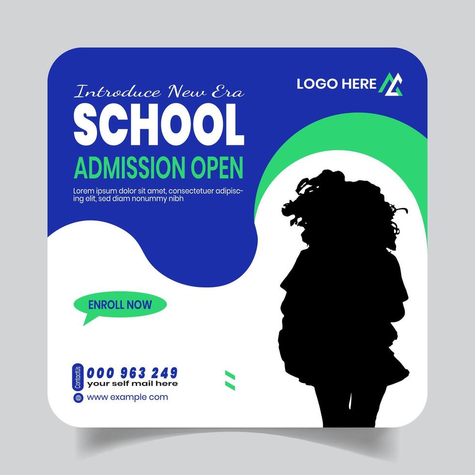 Junior School Advertisement Social Media Post Design vector
