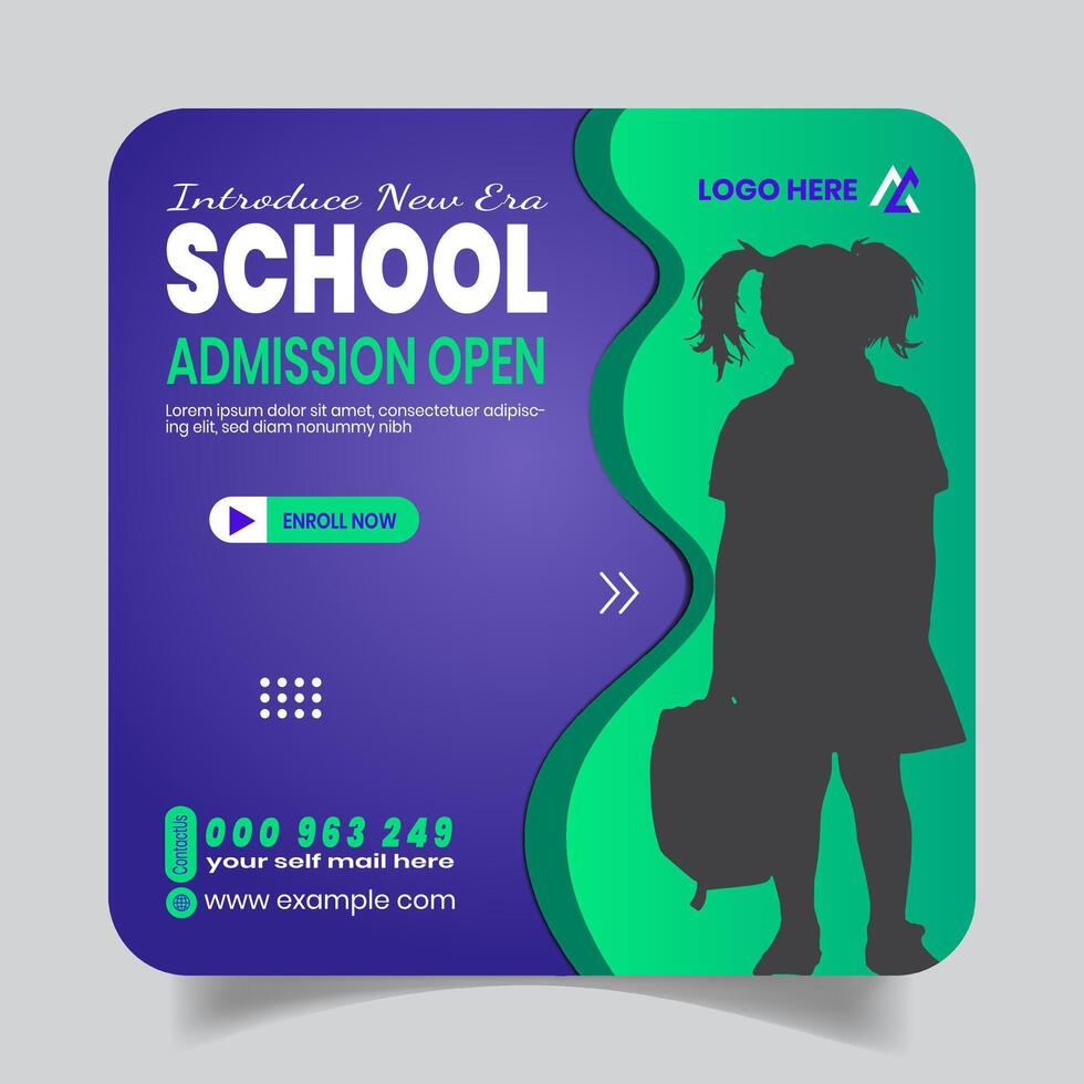 Open School Social Media Post Design Layout vector