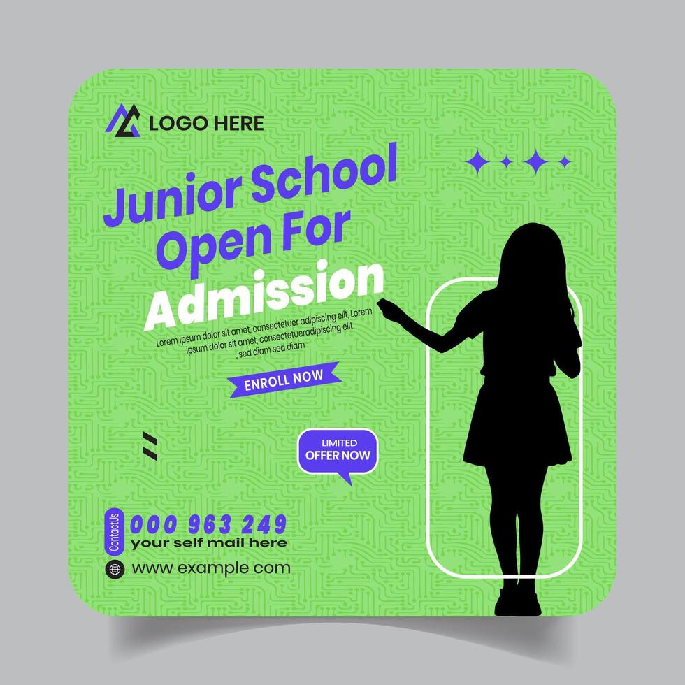 Professional Admission Post Design Or Square Study Web Banner vector