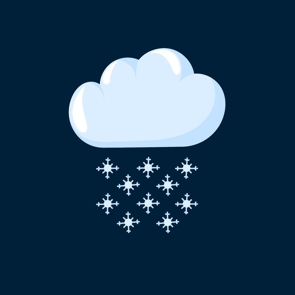 Cloud with snow icon in cartoon style. Serene winter vibe. vector