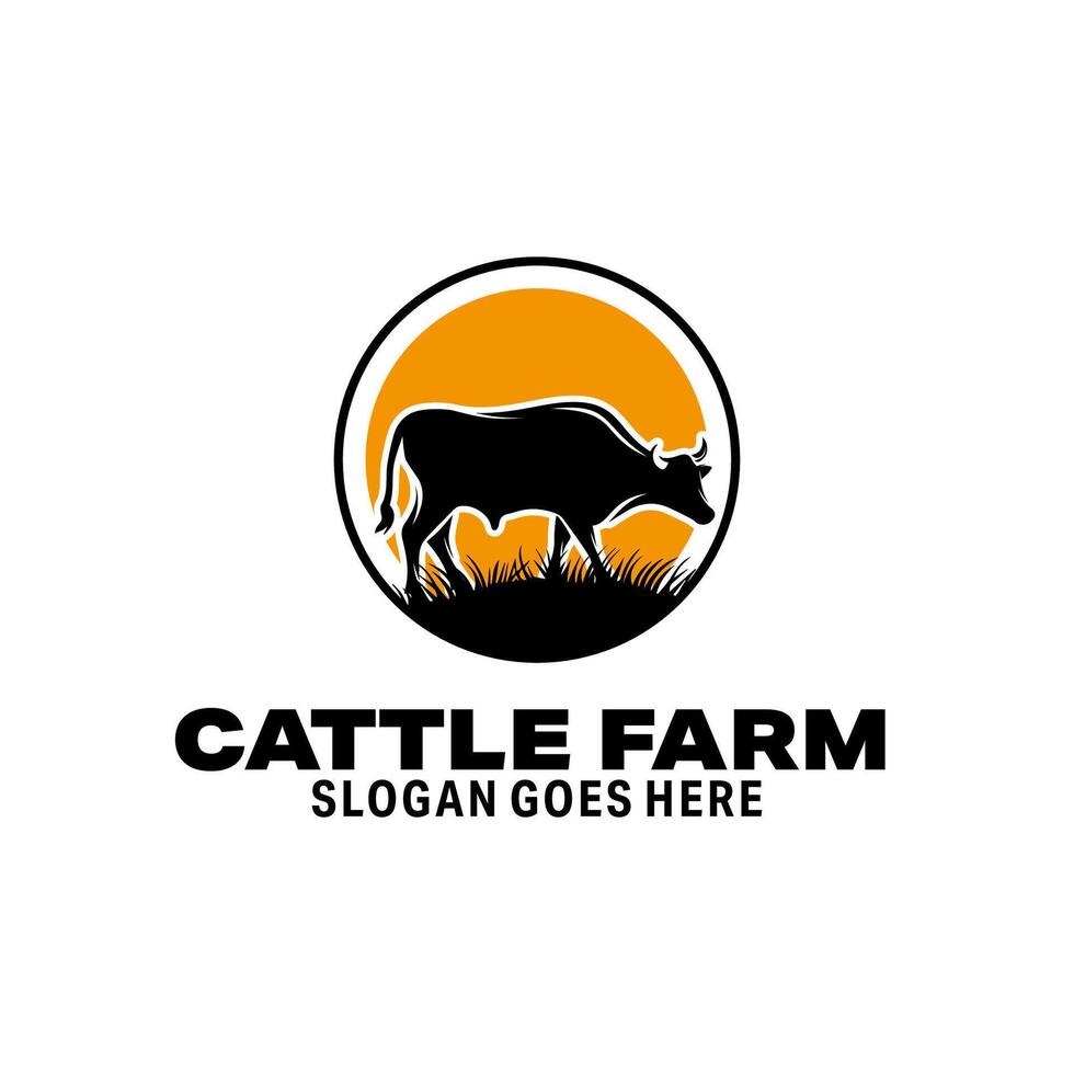 cow farm logo template cow farm logo template vector