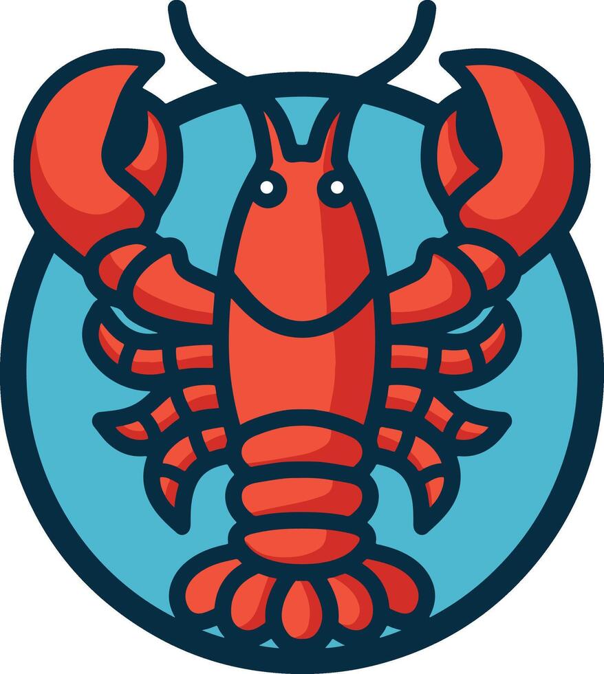 Lobster Circular Illustration Design vector