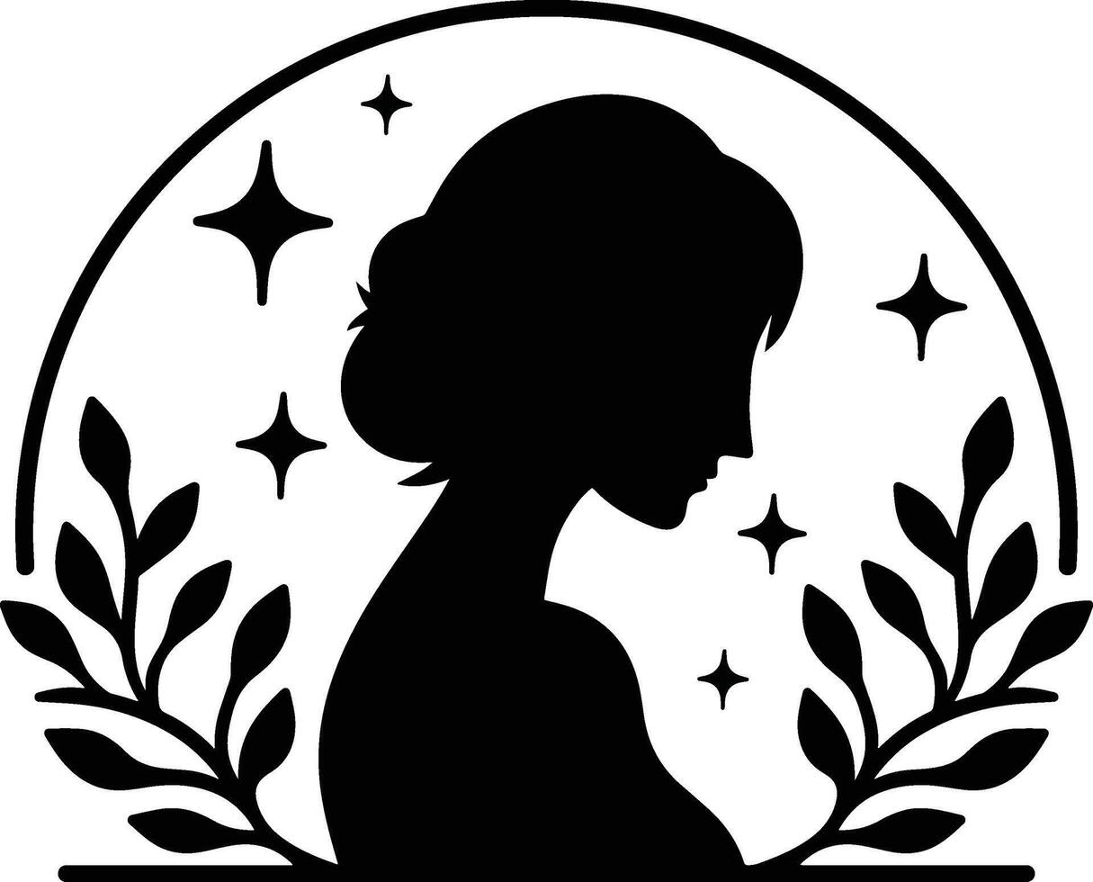 Woman Silhouette Logo Design vector