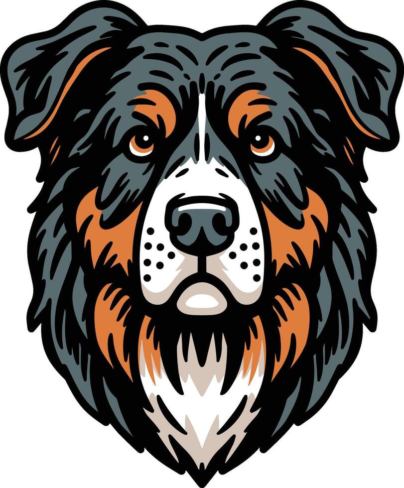 Grumpy Dog Head Design vector