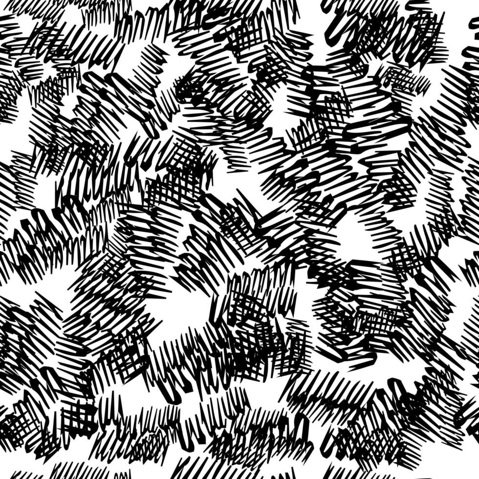 Seamless pattern with black pencil brushstrokes vector