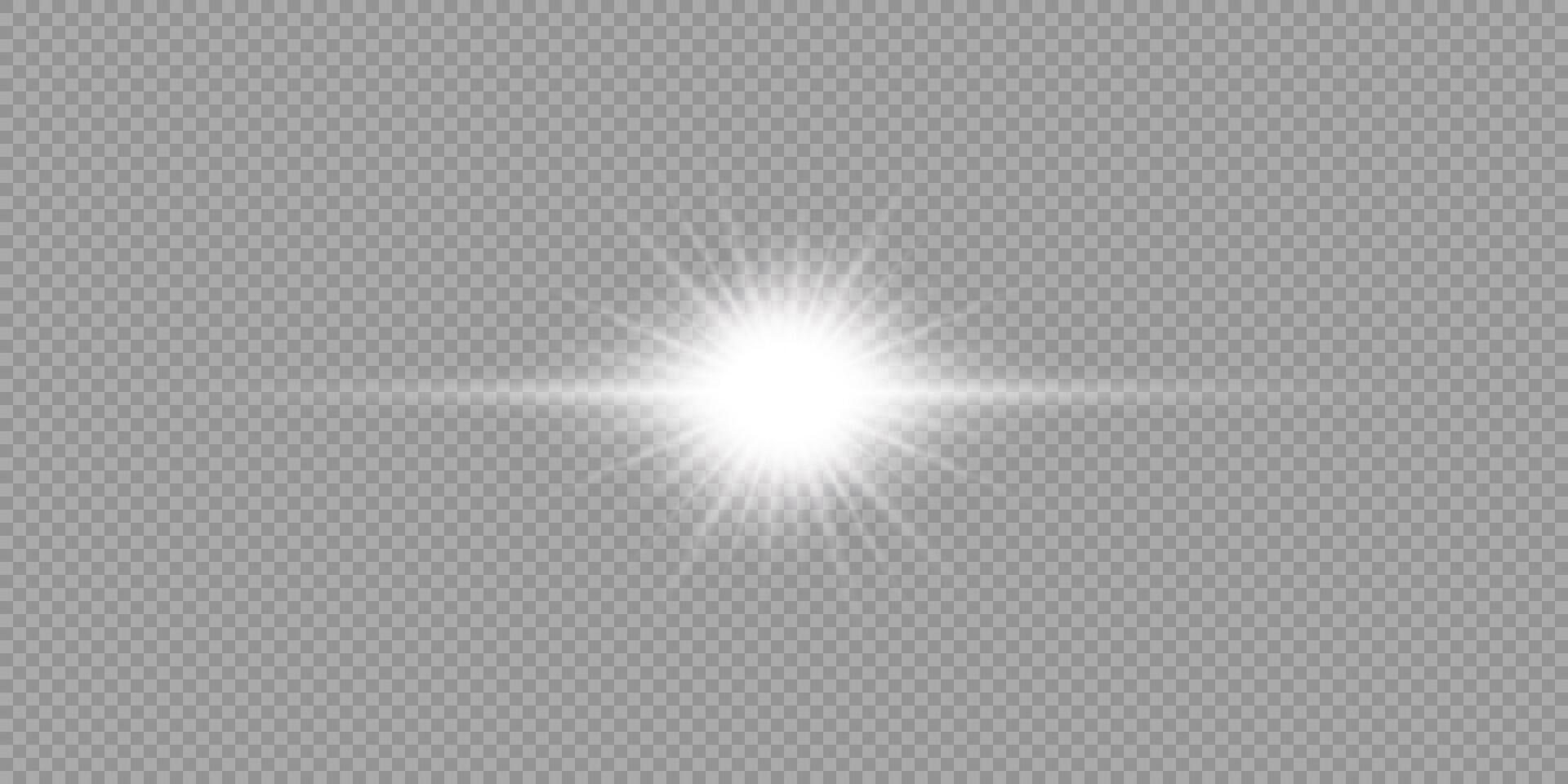 White horizontal light effect of lens flares vector