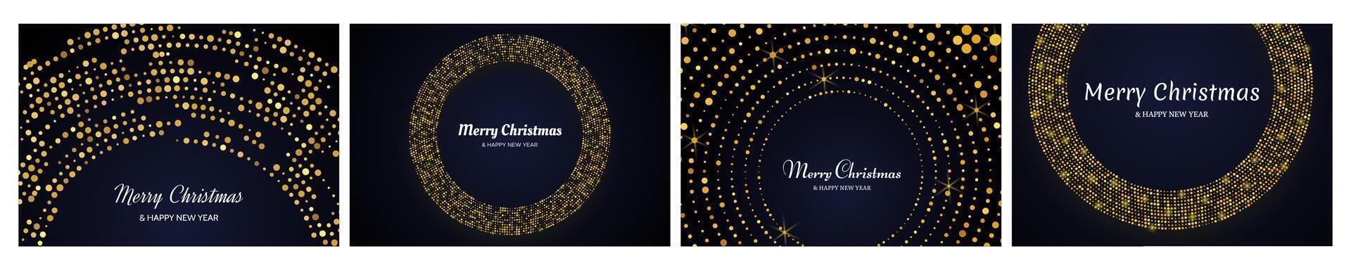 Merry Christmas backgrounds with gold glitter pattern vector