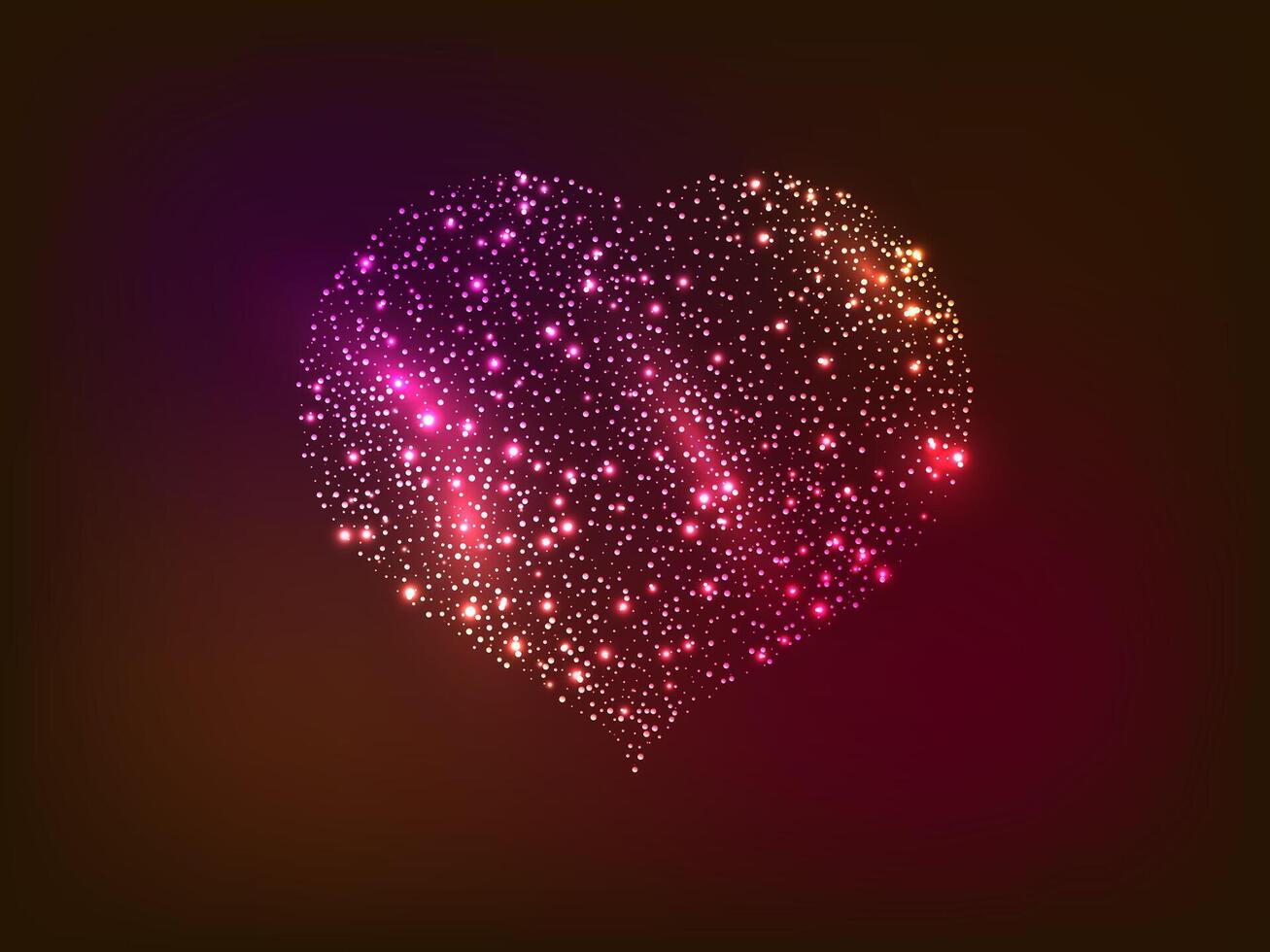 Neon heart on dark background vector