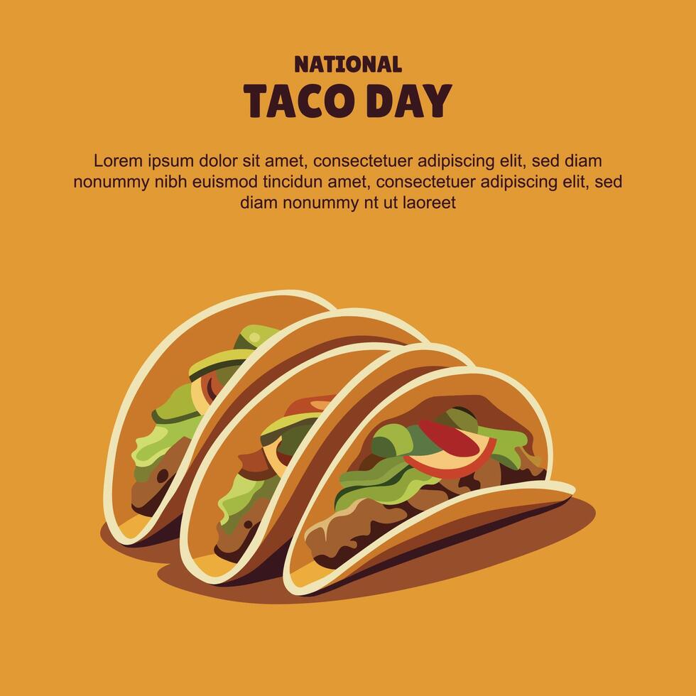National Taco Day background. vector
