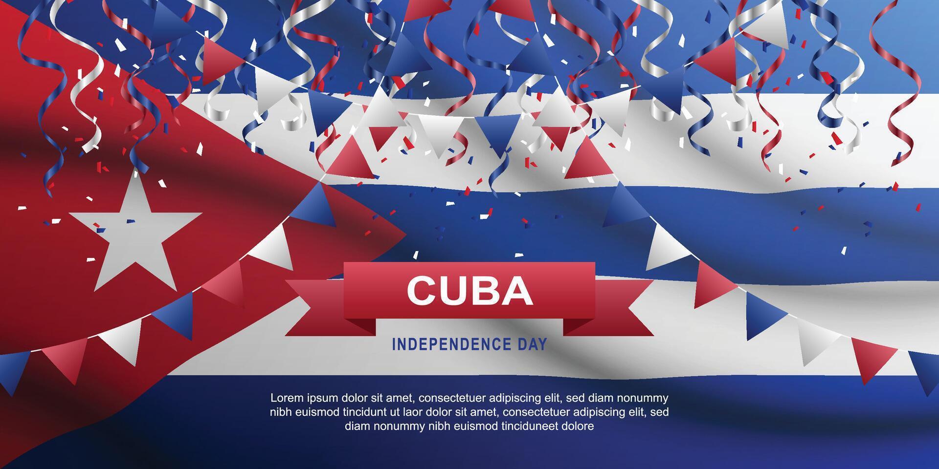 Cuba Independence Day background. vector
