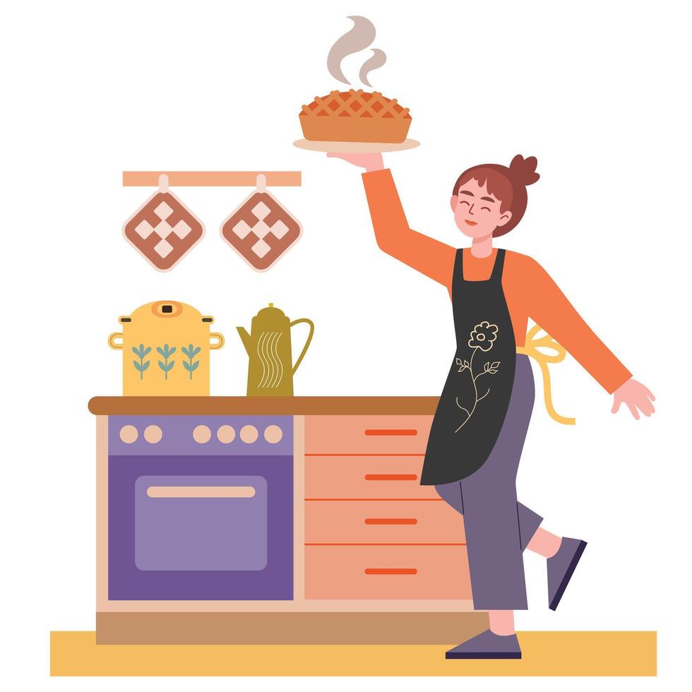 People cooking and preparing food set. Restaurant chef cooking vector