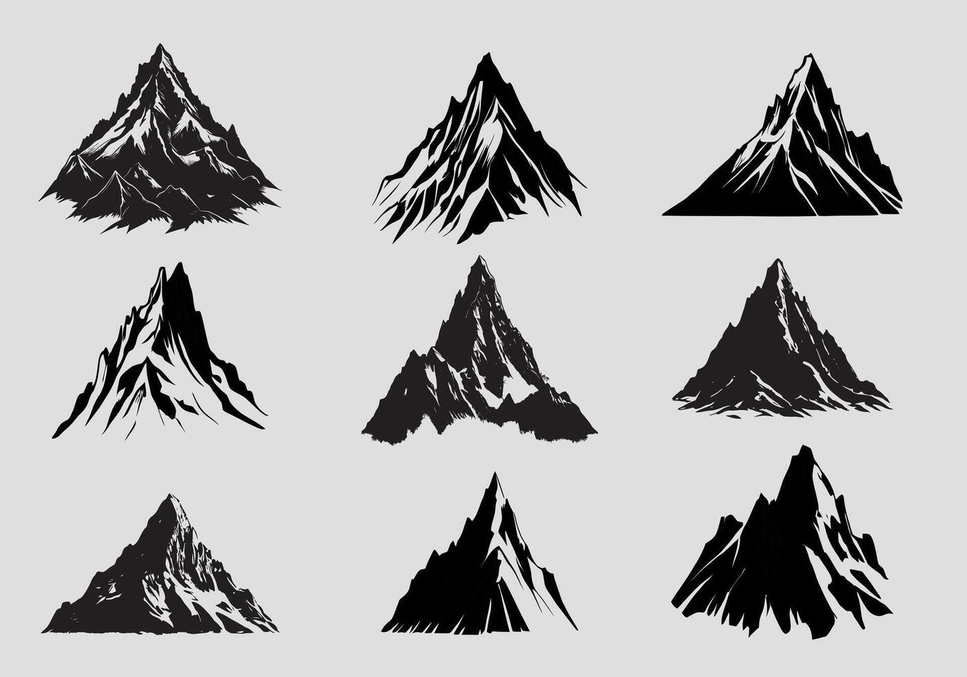Mountain Silhouette Collection Set design vector
