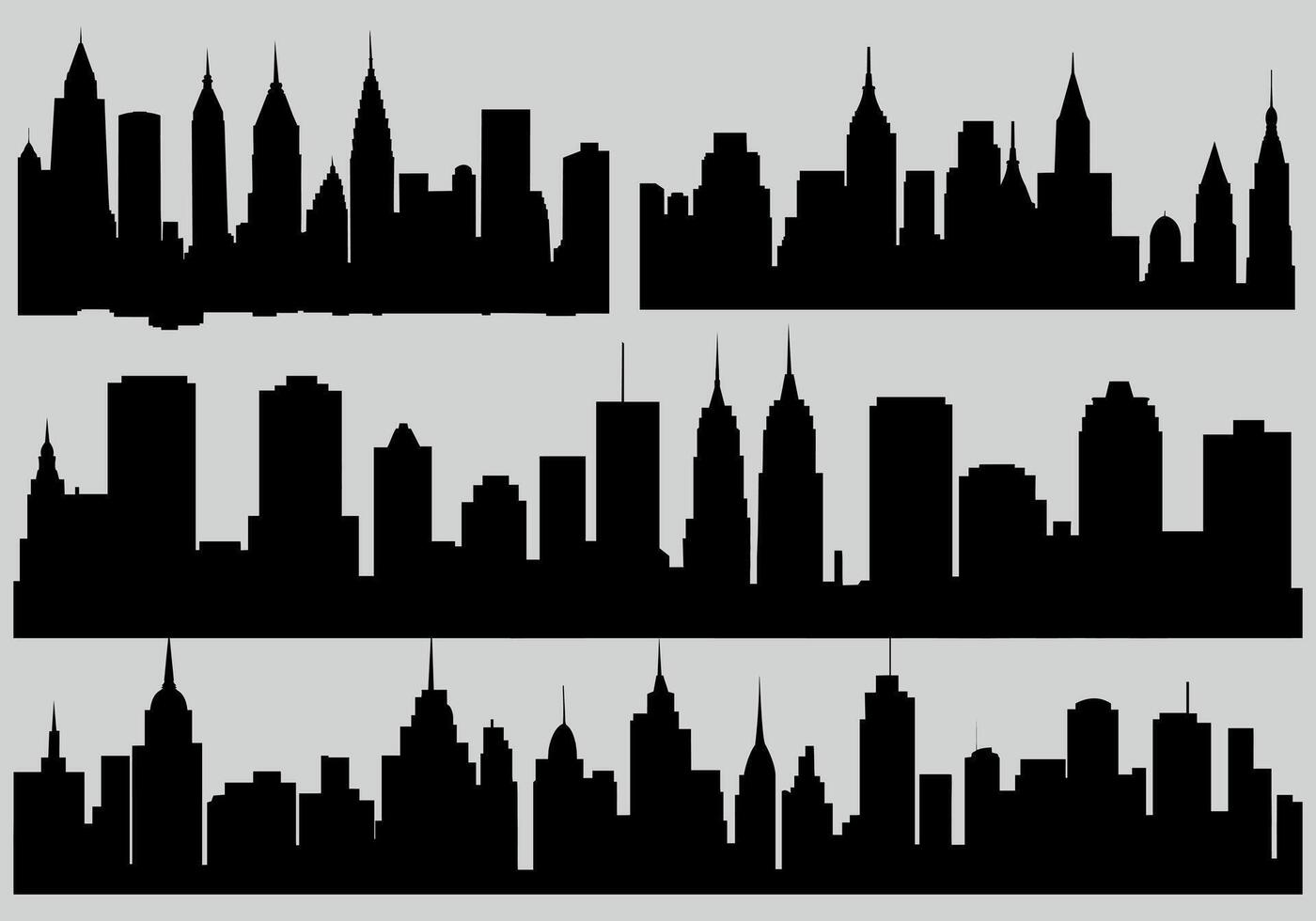 Black City Skyline Silhouette in White Background Design vector