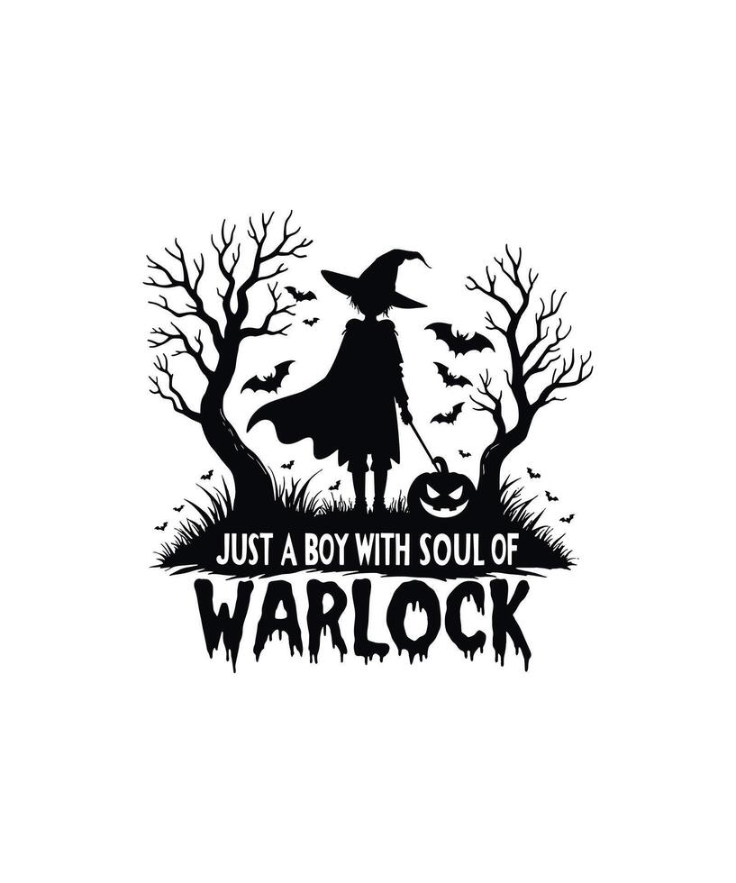 Just A Boy With Soul Of Warlock T-Shirt vector