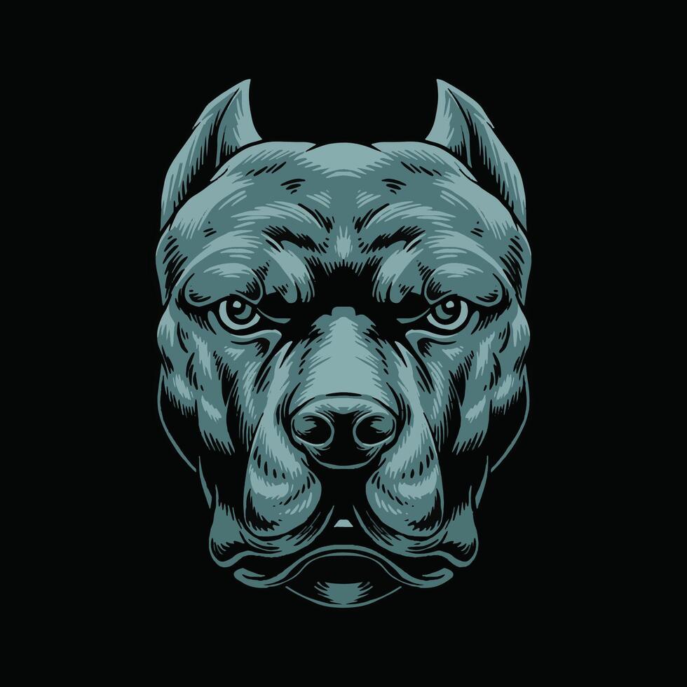 Pitbull Head Illustration vector