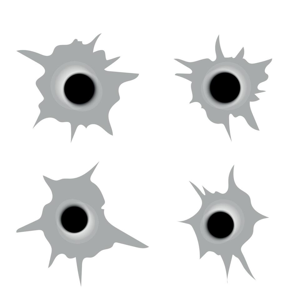 Realistic-looking bullet holes. vector