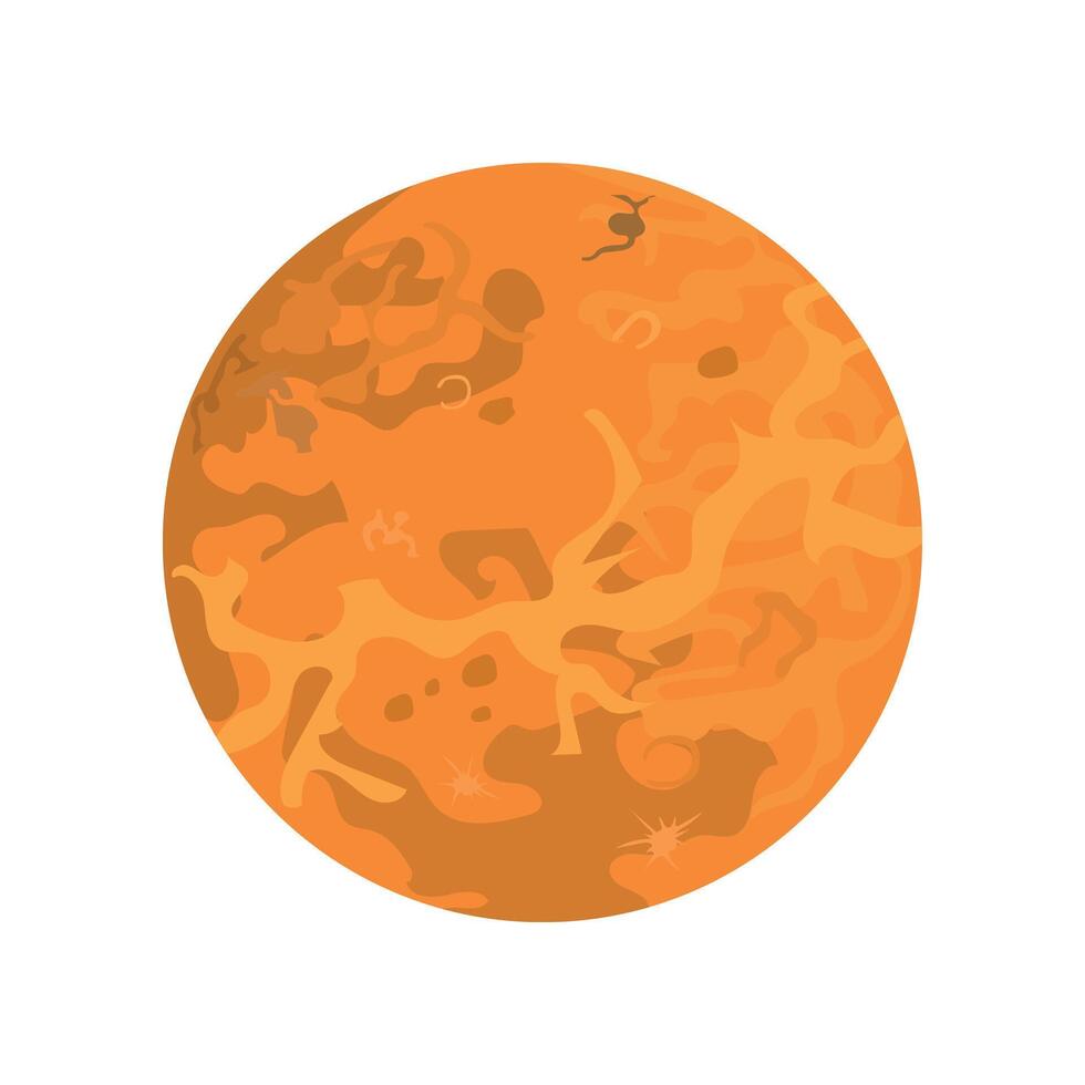 Illustration of Venus, the second planet from the Sun and the sixth largest planet. vector