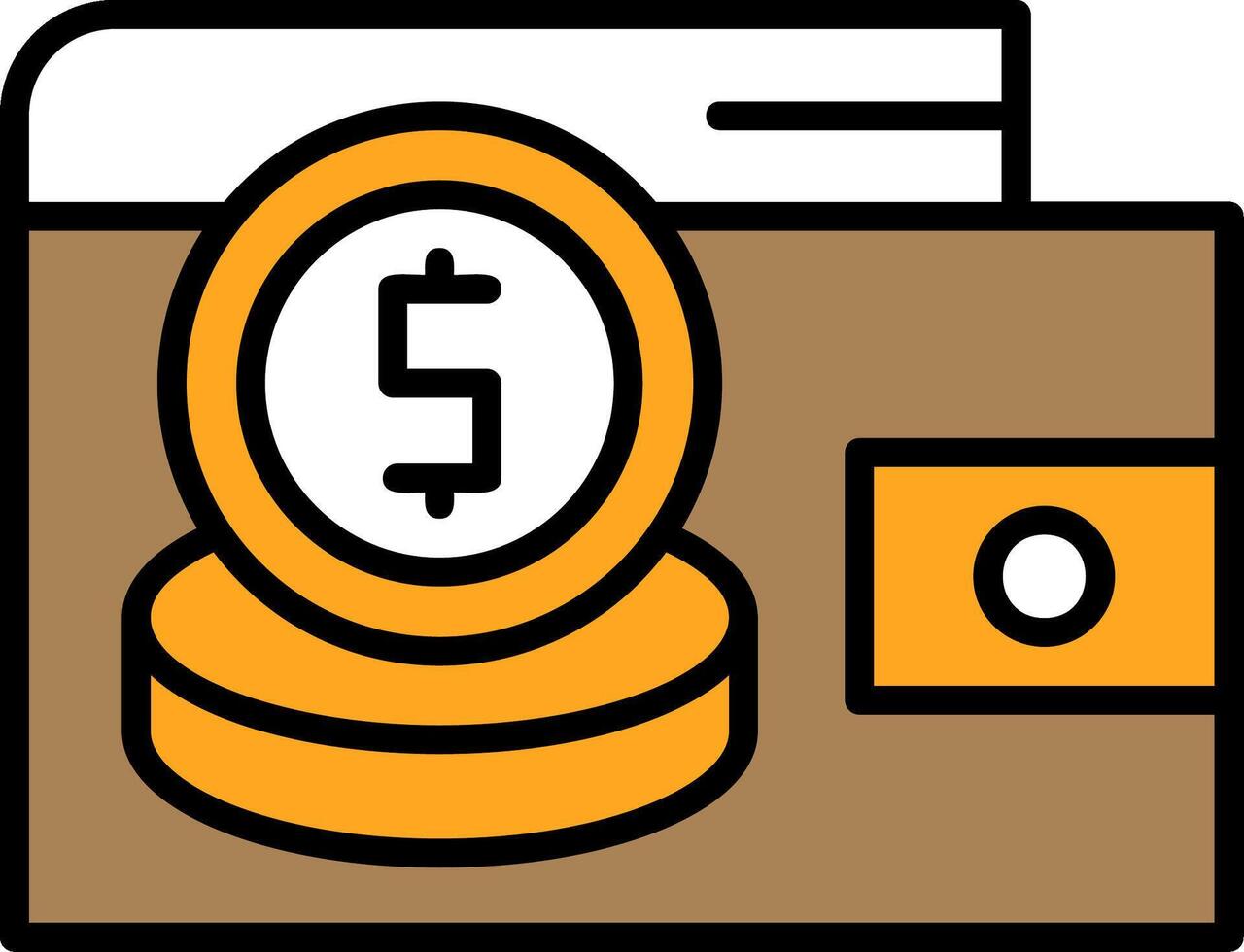 Wallet with coins Icon Design Symbol vector