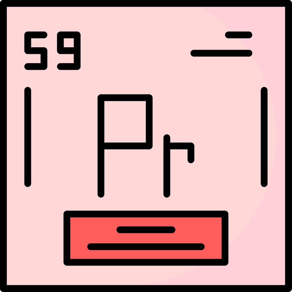 Praseodymium Icon Design vector