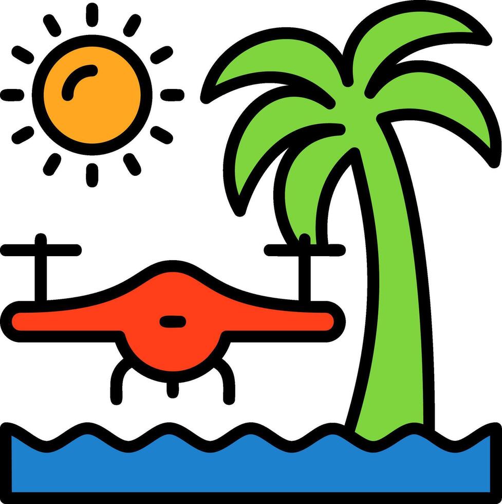 Beach drone photography Icon Design Symbol vector