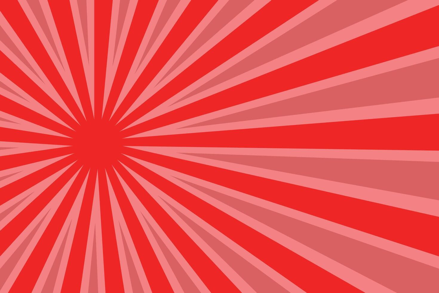 Japanese red ray striped sun, sunbeam illustration retro glow radial beam creative background. vector