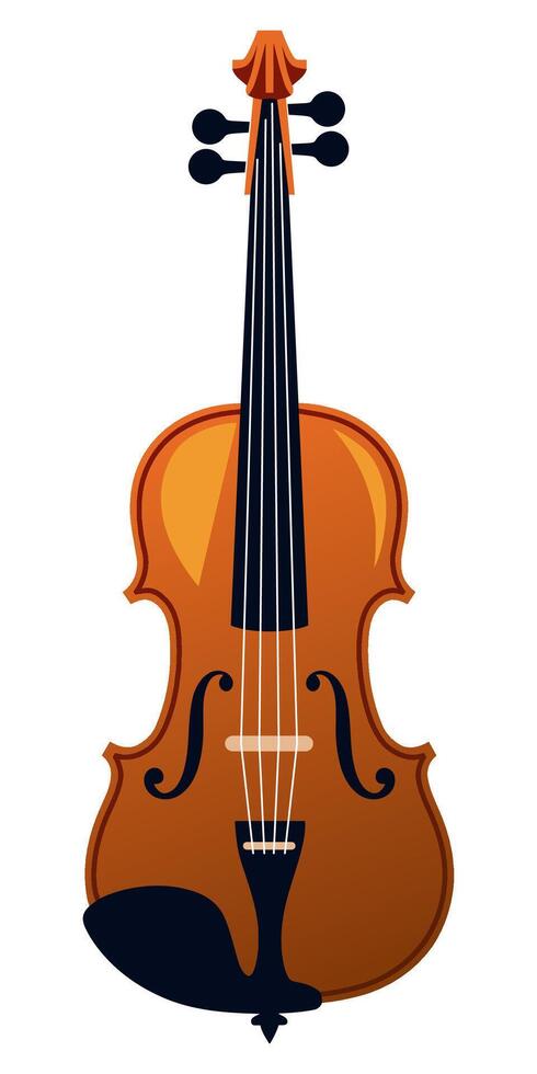 Violin on a white background, music illustration. vector