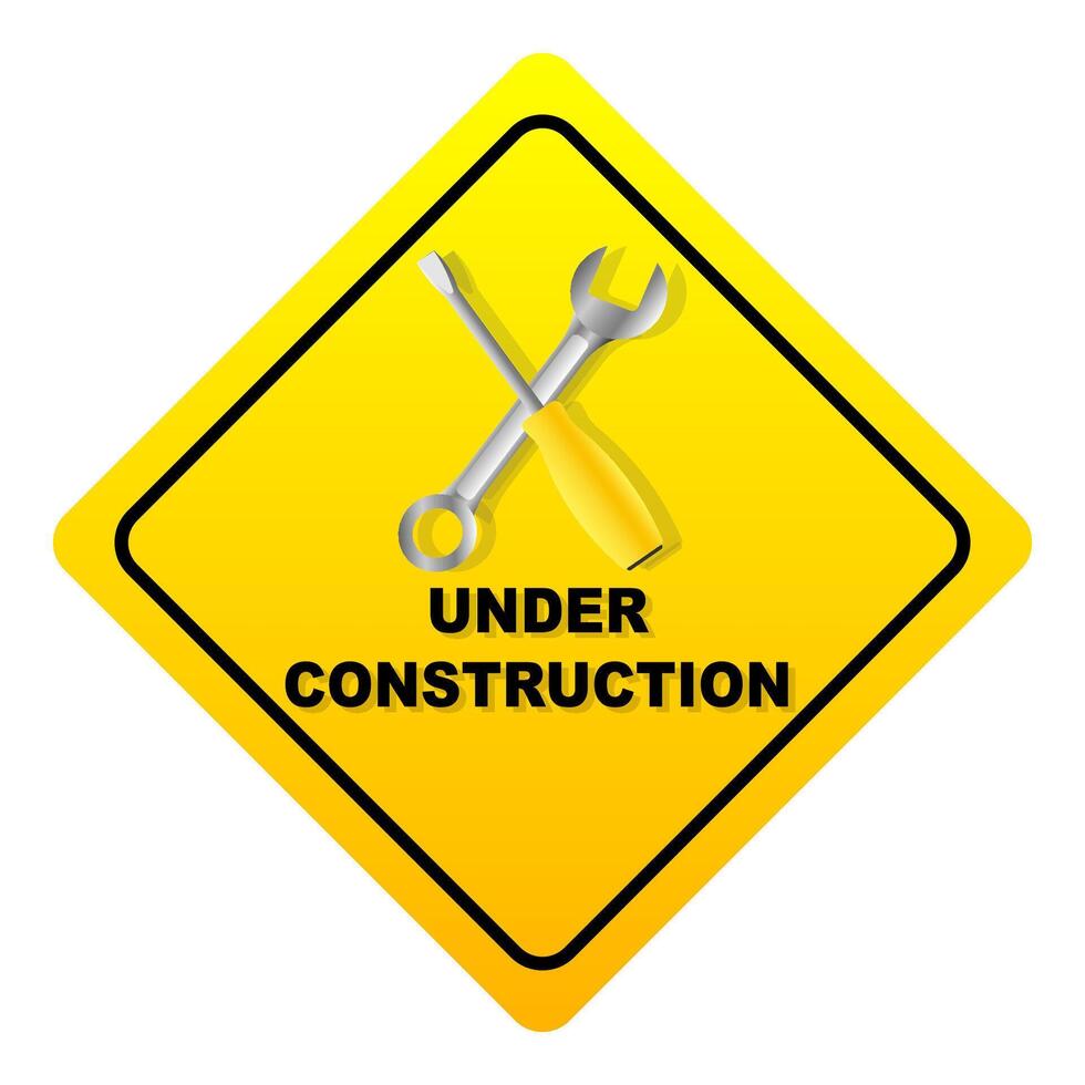 sign with the inscription under construction. Under construction. illustration vector