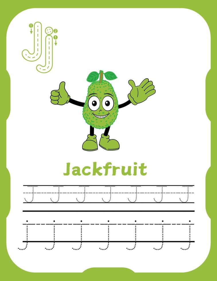 Letter J Tracing Practice for Little Learners vector