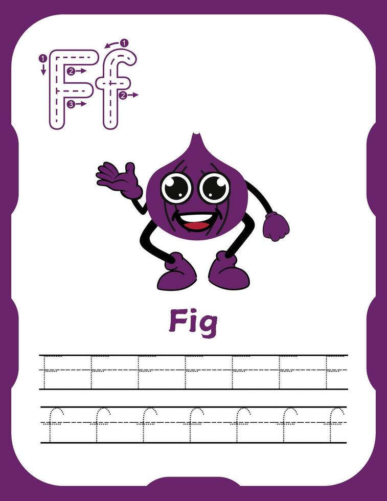 Letter F Tracing Practice for New Learners vector