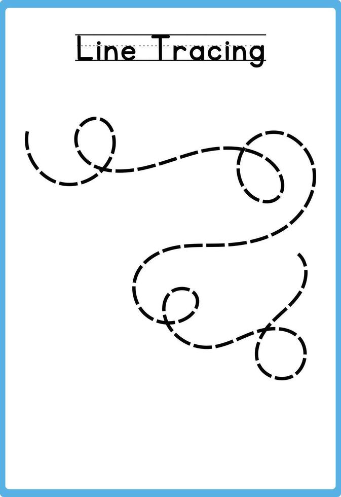 Basic Line Tracing Worksheets for Beginners vector