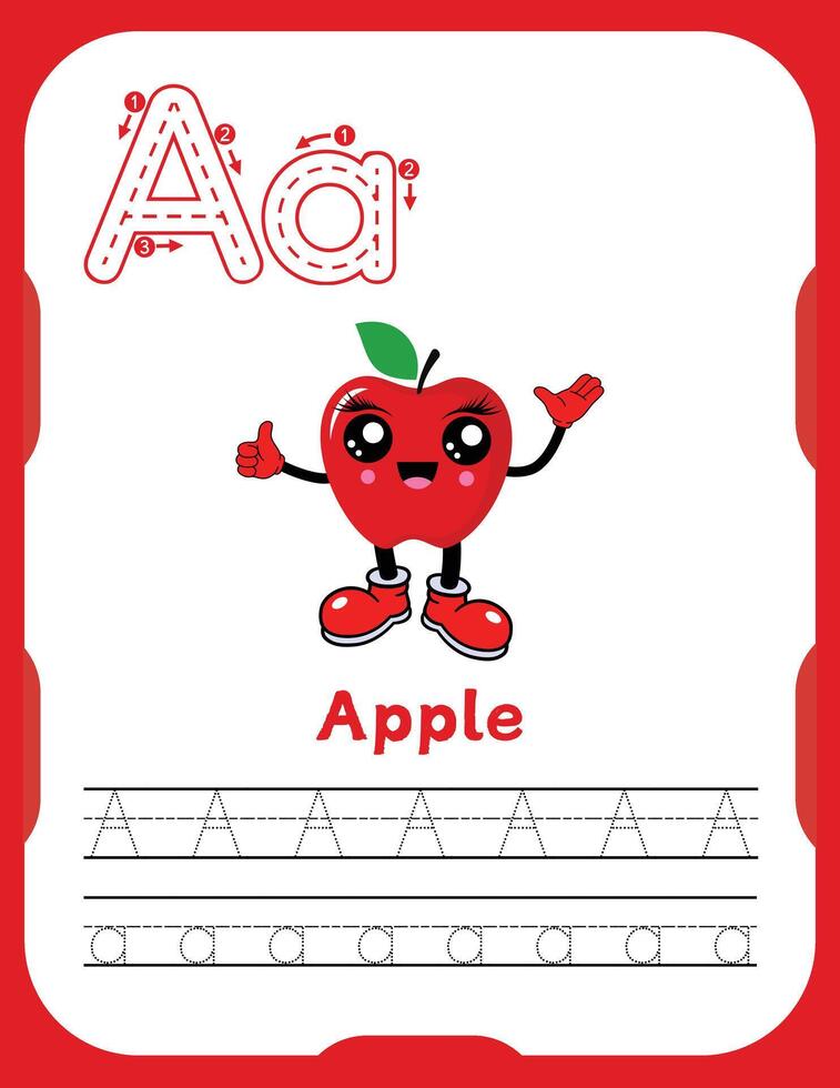 Letter A Tracing Practice for Preschoolers vector