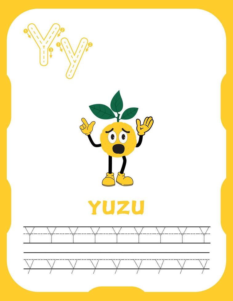 Letter Y Tracing Practice for Kids vector