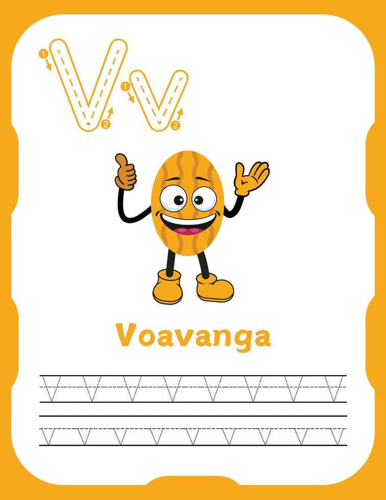 Letter V Tracing Practice for Toddlers vector