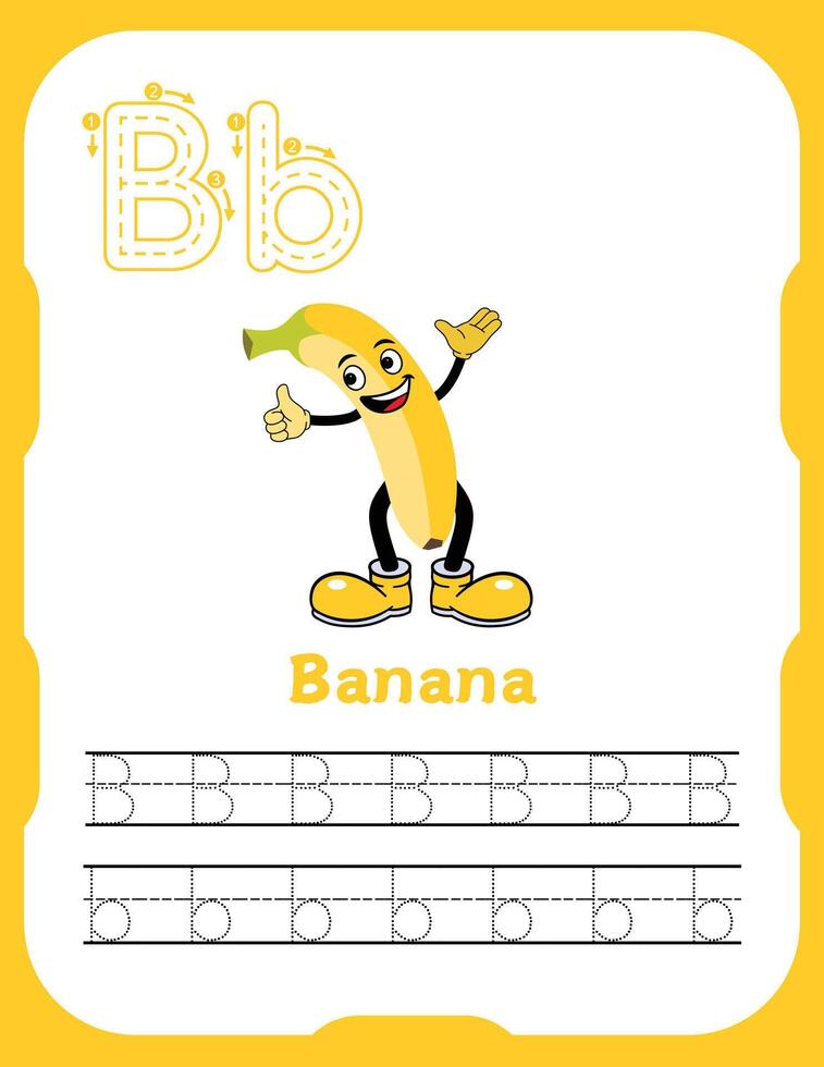 Letter B Tracing Practice for Kids vector