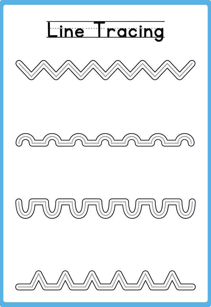 Pre-K Line Tracing Sheets for Skill Development vector