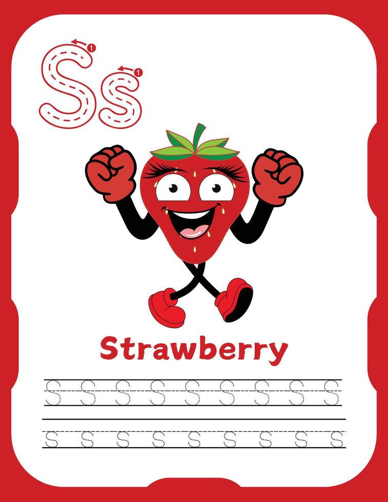 Letter S Tracing Practice for Toddlers vector