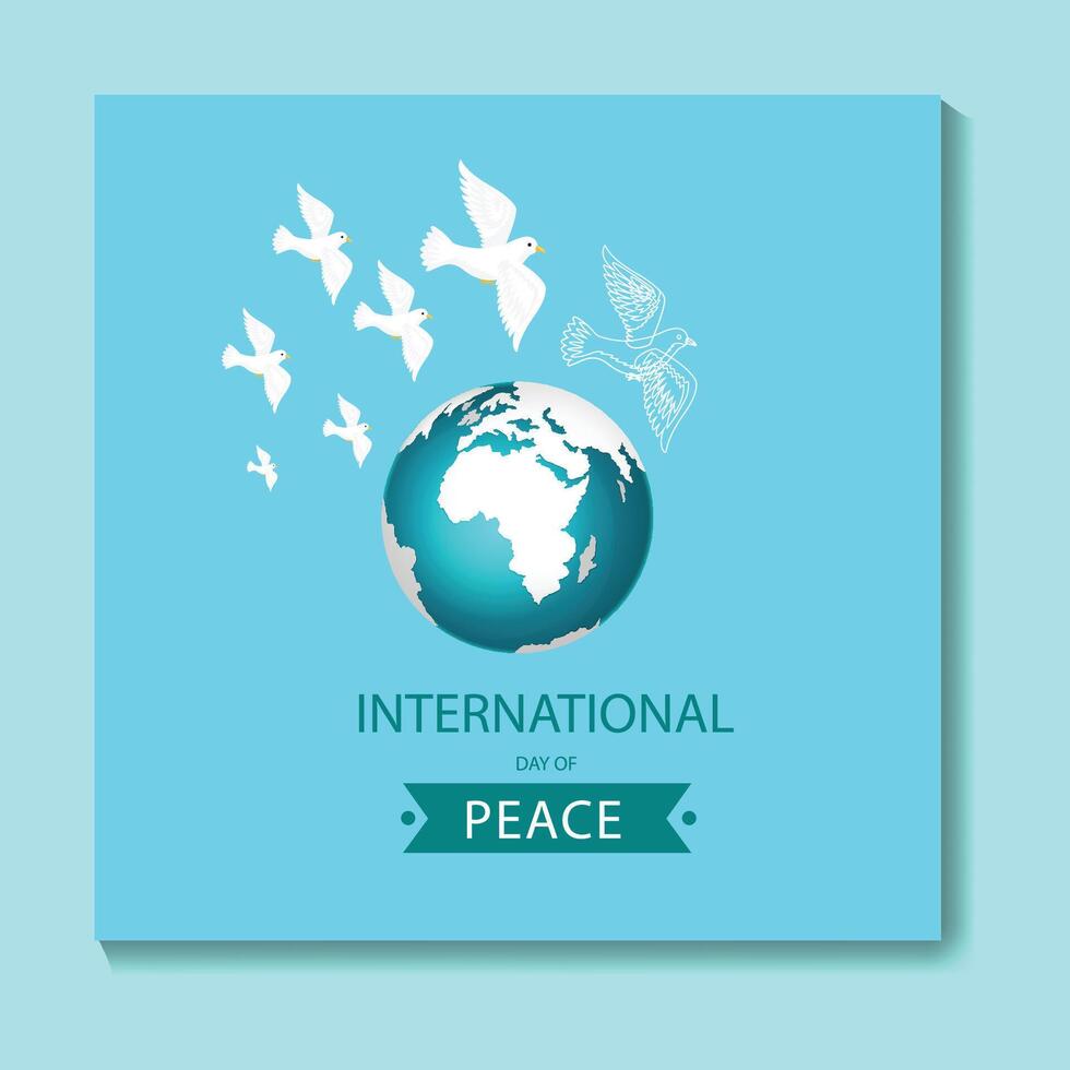 World Peace Day designs with Dove symbolizing peace. vector