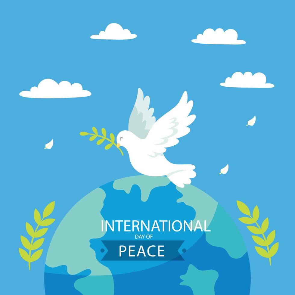 World Peace Day designs with Dove symbolizing peace. vector