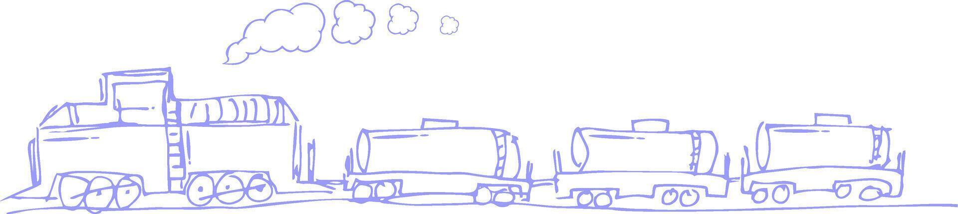 Train Doodle Sketch vector
