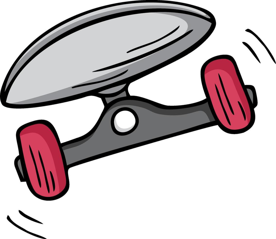 Gray Skateboard Red Wheels Illustration vector