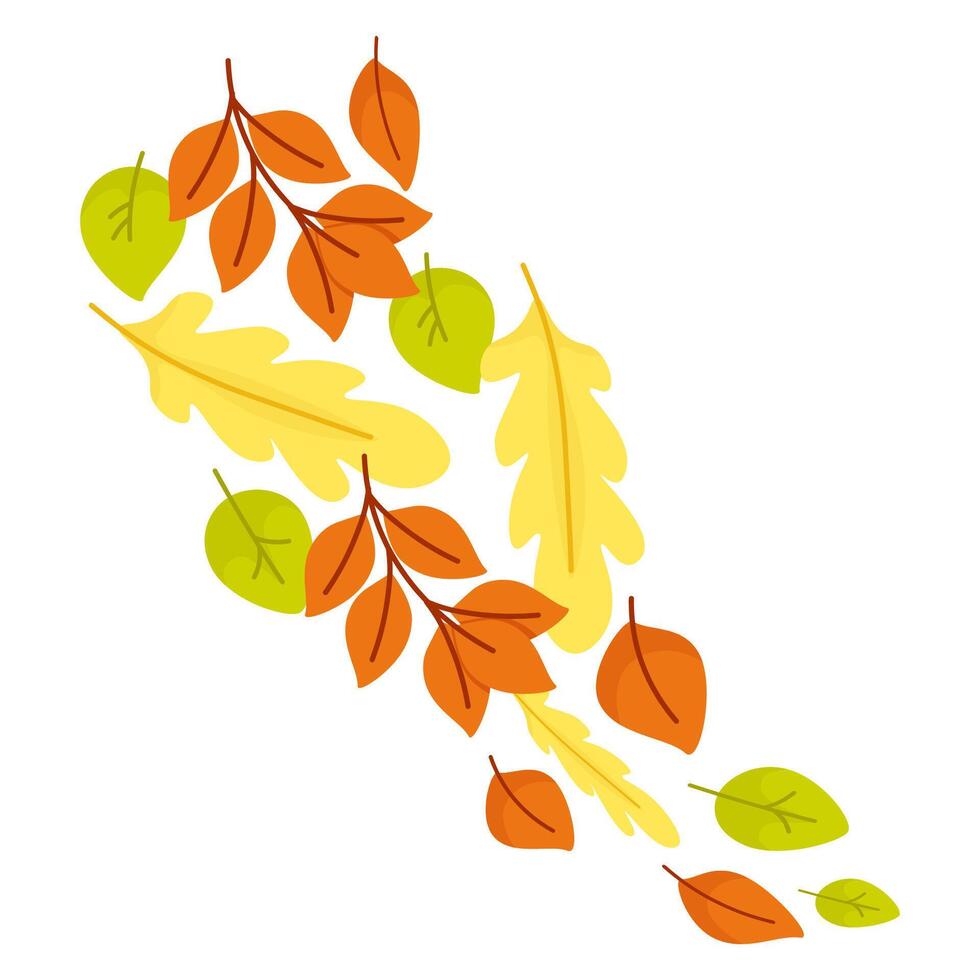 Colorful autumn leaves are falling vector