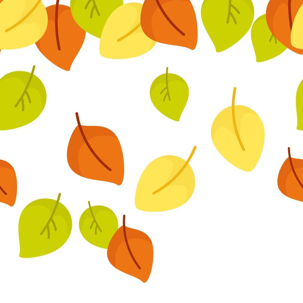 Seamless border of autumn leaves and falling vector