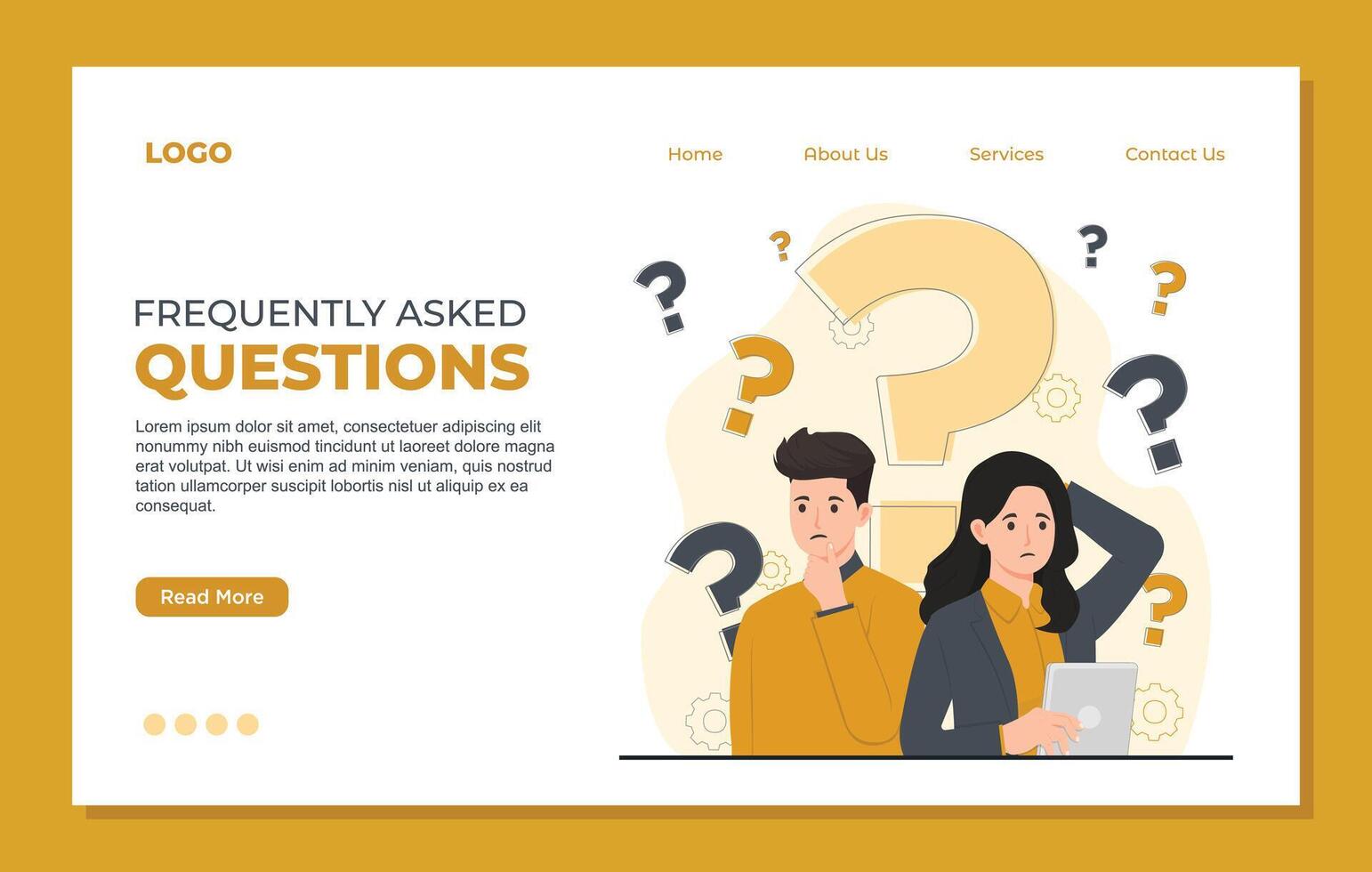 faq frequently asked questions concept illustration Flat design website landing page template vector