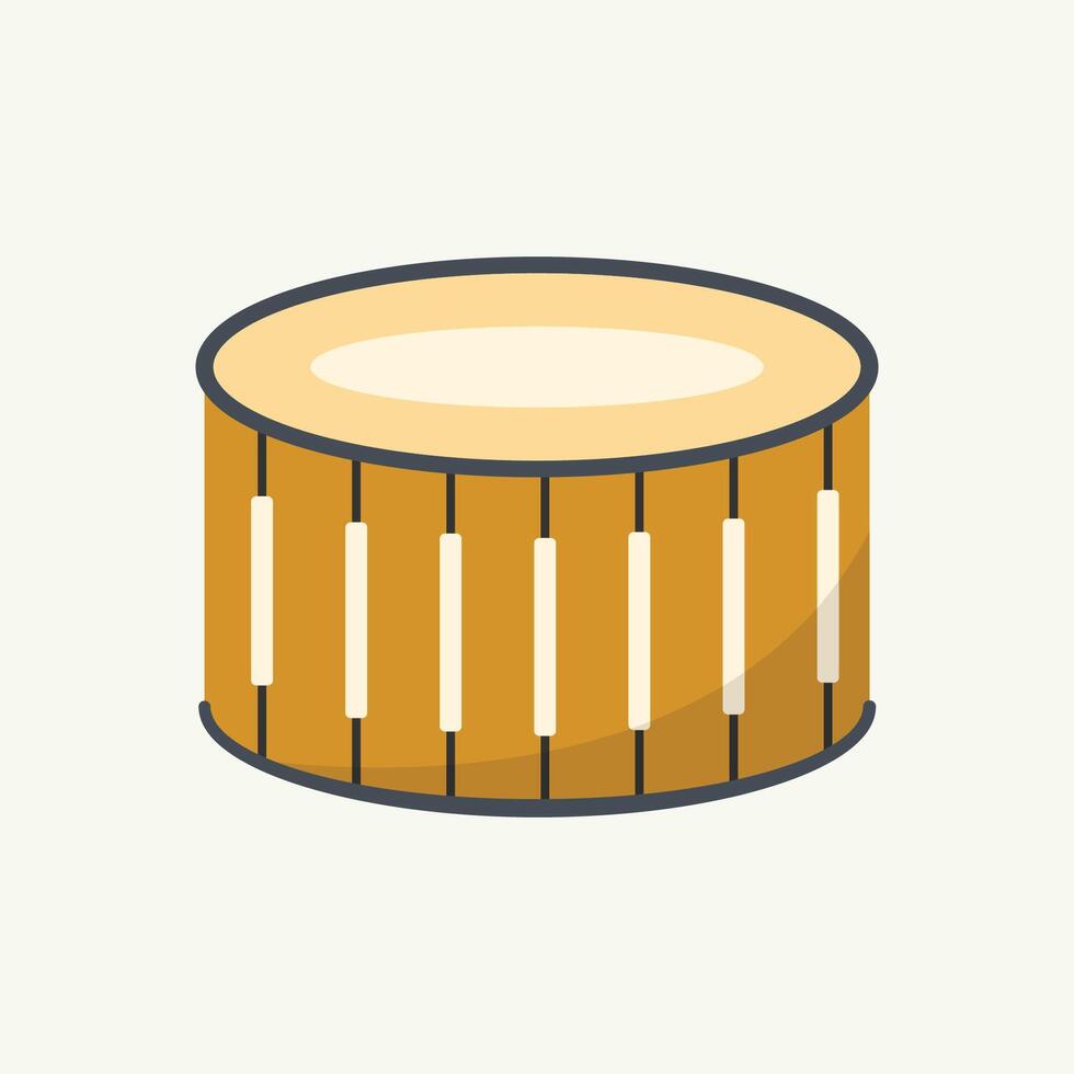 Drum flat icon. Musical instrument, illustration vector