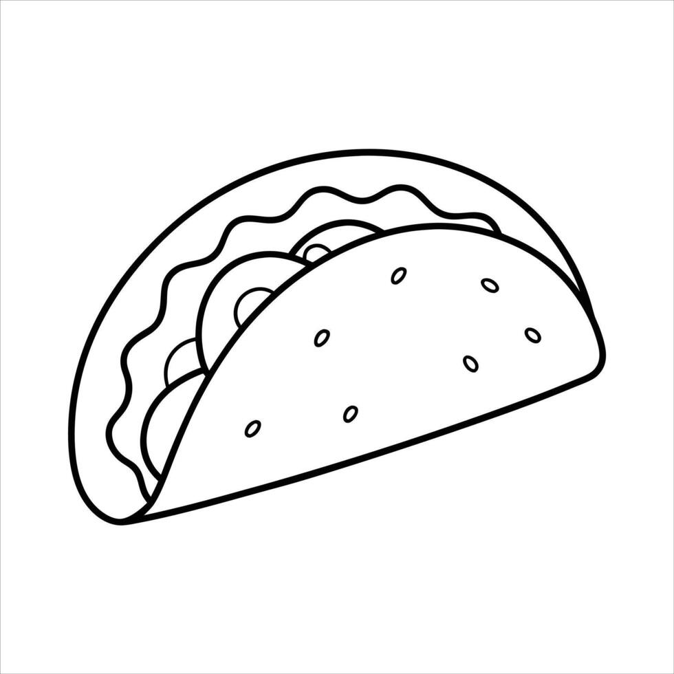 drawing of a beautiful Tacos line art vector