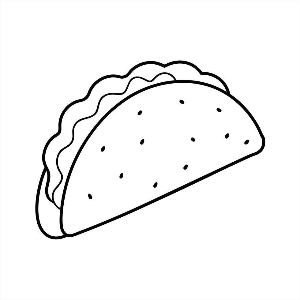 drawing of a beautiful Tacos line art vector