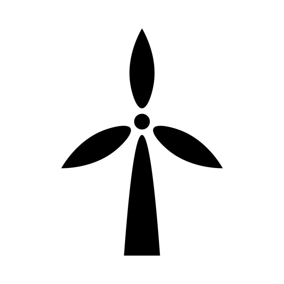 Wind turbine icon, sustainable energy generator vector