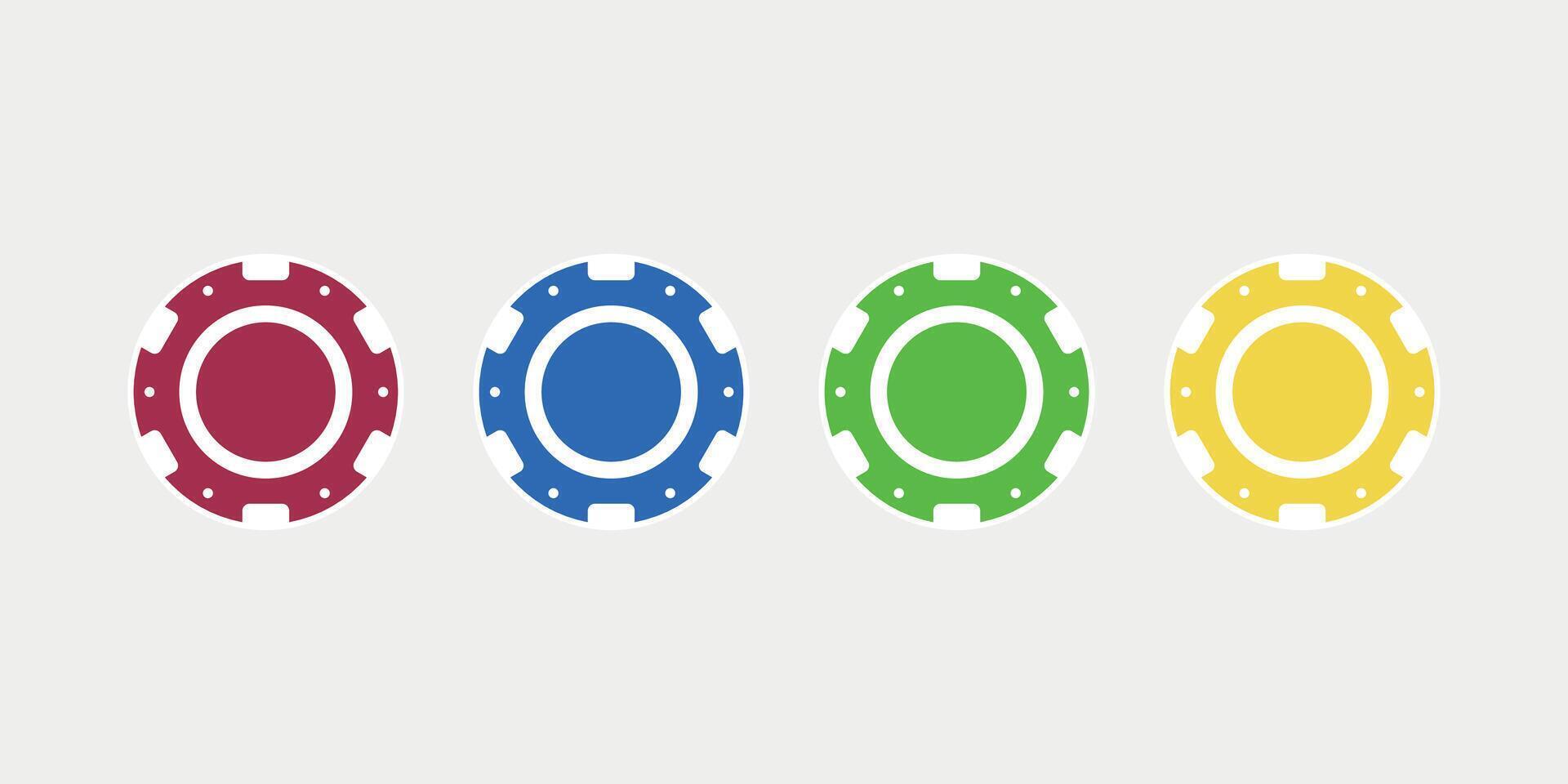 Poker chips, casino vector